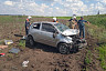 Под Саратовом автоледи опрокинула иномарку в кювет