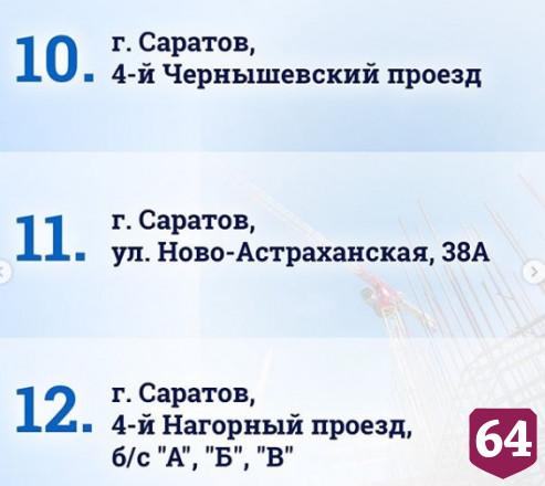 В Саратовской области назвали список домов, которые достроят за счет федерального бюджета