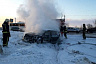 Рядом с городским парком сгорел автомобиль