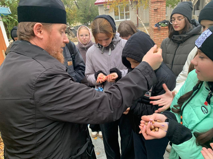 Под Саратовом дети помогали священнику сажать желуди
