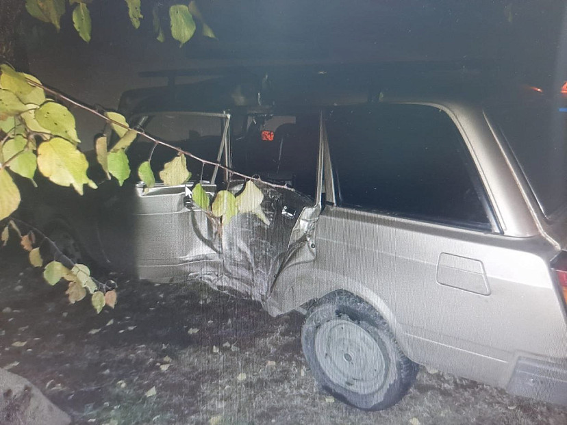 Ночью в Энгельсе автомобиль врезался в дерево