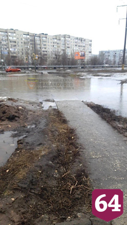 Парк под Саратовом затопило талыми водами