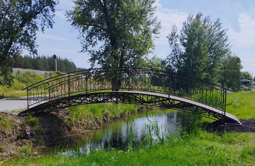 Саратовский поселок украсил ажурный мост над прудом