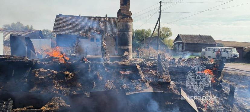 Под Саратовом на глазах у пенсионера сгорел дом