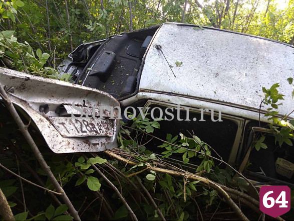 Под Саратовом в слетевшей с трассы иномарке пострадали двое мужчин