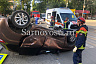 В Саратове кроссовер опрокинулся на крышу после массового ДТП