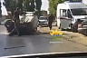 В Солнечном на крышу опрокинулась иномарка