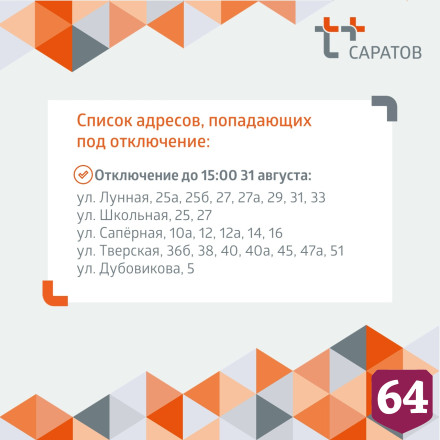 Саратовцам сообщили новые адреса отключений воды 