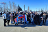 В Саратове студенты развернули 80-метровый флаг в поддержку президента